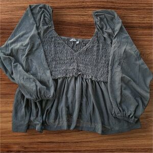 Torrid Smocked Babydoll Blouse – Size 3 – Flowy Peasant Top